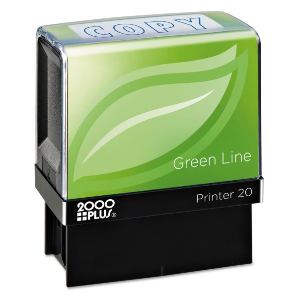 COS098367 COSCO 2000PLUS Green Line Message Stamp, Copy, 1 1/2 x 9/16, Blue