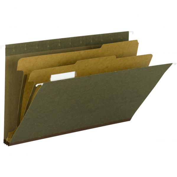 Smead Hanging File Folder, 2 Dividers, Legal, 2" Exp, 1/5 Tab, Standard