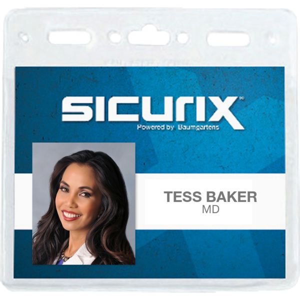 BAU67830 SICURIX Sicurix Vinyl Badge Holder, 4 x 3, Clear, 50/Pack