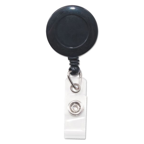 AVT75548 Advantus Swivel-Back Retractable ID Card Reel, 30" Extension, Black, 12/Pack