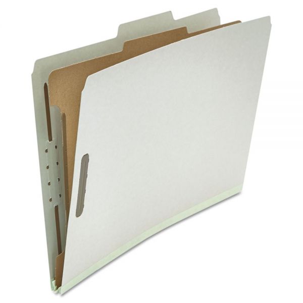 UNV10262 Universal Pressboard Classification Folder, Legal, Four-Section, Gray, 10/Box