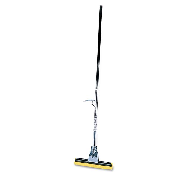 RCP6435BZE Rubbermaid Commercial Steel Roller Sponge Mop, Bronze Handle w/12" Wide Yellow Sponge