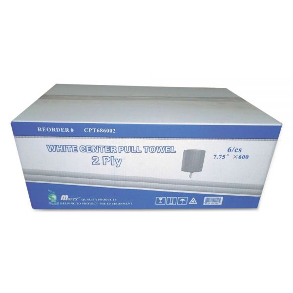 GENCPT686002 GEN Center-Pull Roll Paper Towels, 8 x 10, 2-Ply, White, 600 Sheets/Roll, 6 Rolls/Carton