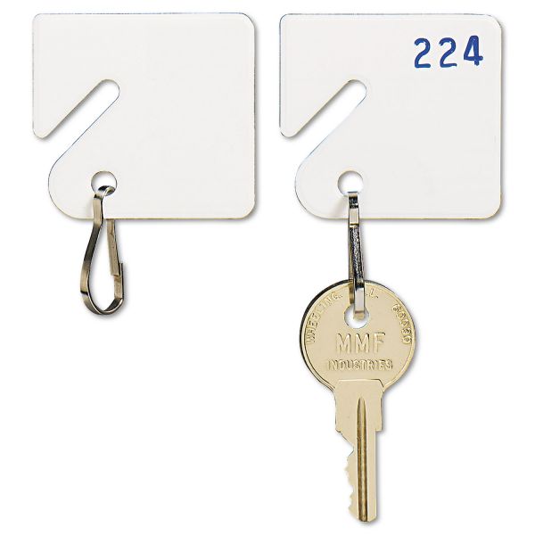 MMF201300006 SteelMaster Slotted Rack Key Tags, Plastic, 1 1/2 x 1 1/2, White, 20/Pack