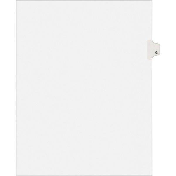 AVE01407 Avery-Style Legal Exhibit Side Tab Dividers, 1-Tab, Title G, Ltr, White, 25/PK