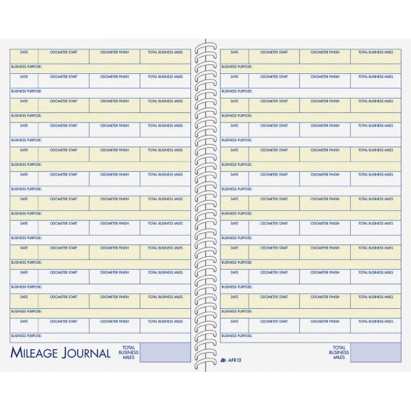 ABFAFR12 Adams Vehicle Mileage and Expense Book, 5 1/4 x 8 1/2, 49 Forms, 63 Pages