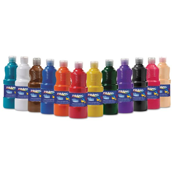 DIX10796 Prang Washable Paint, Assorted, 16 oz, 12 per Set
