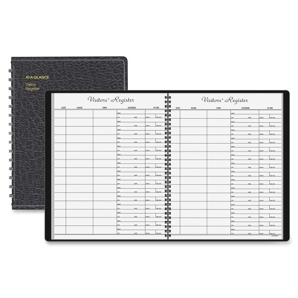 AAG8058005 AT-A-GLANCE Recycled Visitor Register Book, Black, 8 1/2 x 11