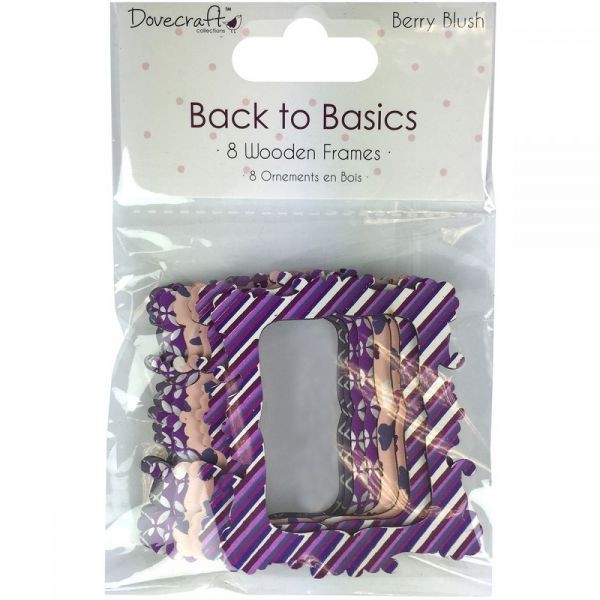 NOTM335379 Dovecraft Back To Basics Berry Blush Wooden Frames 8/Pkg