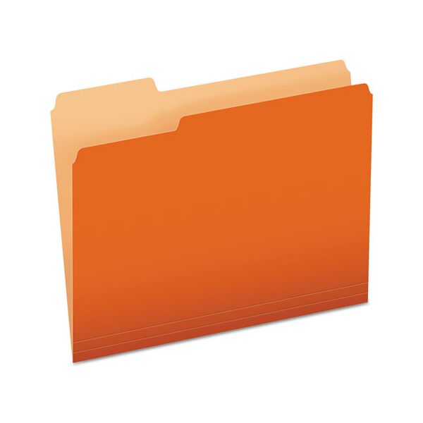 PFX15213ORA Pendaflex Colored File Folders, 1/3 Cut Top Tab, Letter, Orange/Light Orange, 100/Box