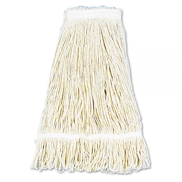 BWK424CCT Boardwalk Pro Loop Web/Tailband Wet Mop Head, Cotton, 24oz, White, 12/Carton