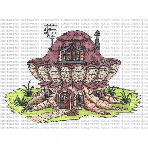 NOTM420566 Riley & Company Mushroom Lane Cling Stamp 3.5"X4.5"