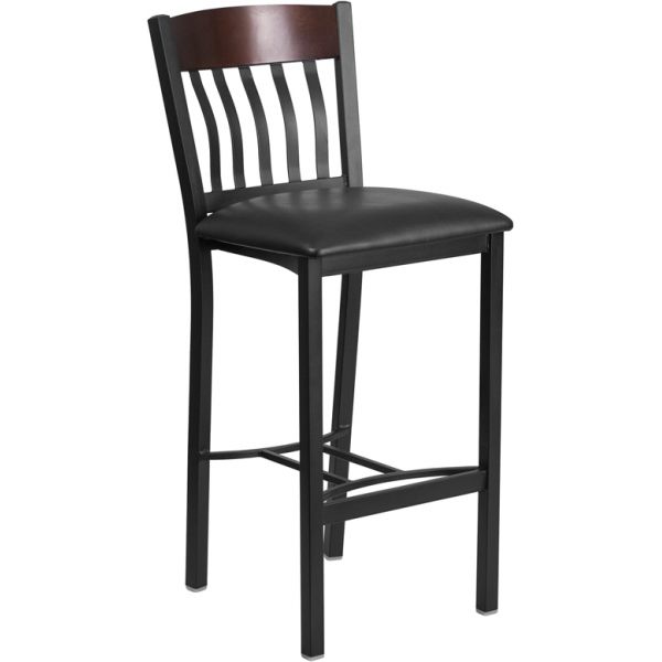 FHFXUDG60618BWALBLKVGG Flash Furniture Eclipse Series Vertical Back Barstool