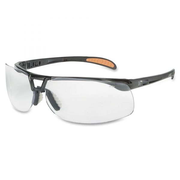 UVXS4200 Uvex by Honeywell Protege Safety Eyewear, Metallic Black Frame, Clear Lens