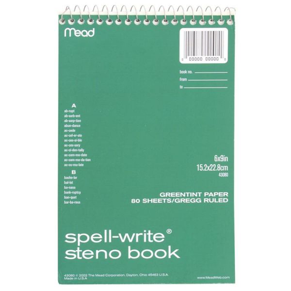MEA43080 Mead Spell-Write Steno Book