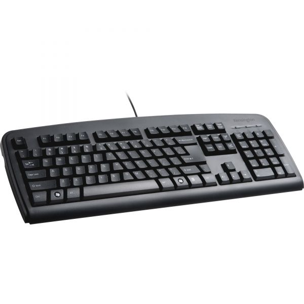 KMW64338 Kensington Comfort Type USB Keyboard, 104 Keys, Black