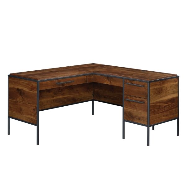 Sauder Nova Loft 59"W LShaped Desk, Grand Walnut