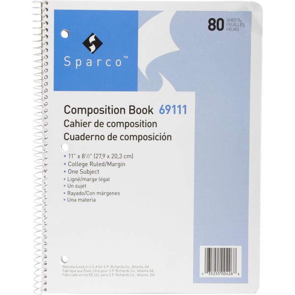 SPR69111 Sparco One Subject Composition Book