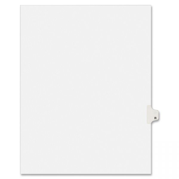 AVE01418 Avery-Style Legal Exhibit Side Tab Dividers, 1-Tab, Title R, Ltr, White, 25/PK