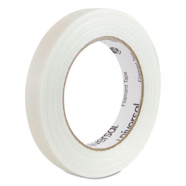 UNV78034 Universal 165# Medium Grade Filament Tape, 18mm x 54.8m, 3" Core, Clear
