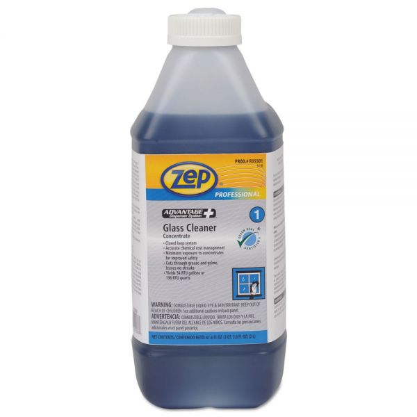 ZPER35501CT Zep Professional Advantage+ Concentrated Glass Cleaner, 67.6 oz Bottle, 4/Carton
