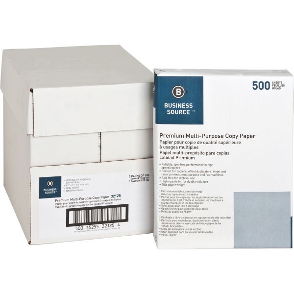BSN32125 Business Source Premium Multi-Purpose White Copy Paper