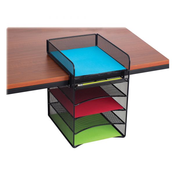 SAF3240BL Safco Onyx Horizontal Hanging Desktop Storage