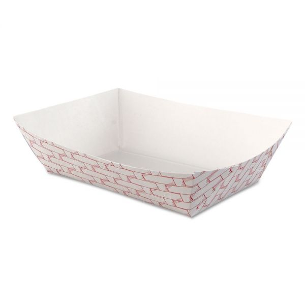 BWK30LAG250 Boardwalk Paper Food Baskets, 2.5lb Capacity, Red/White, 500/Carton