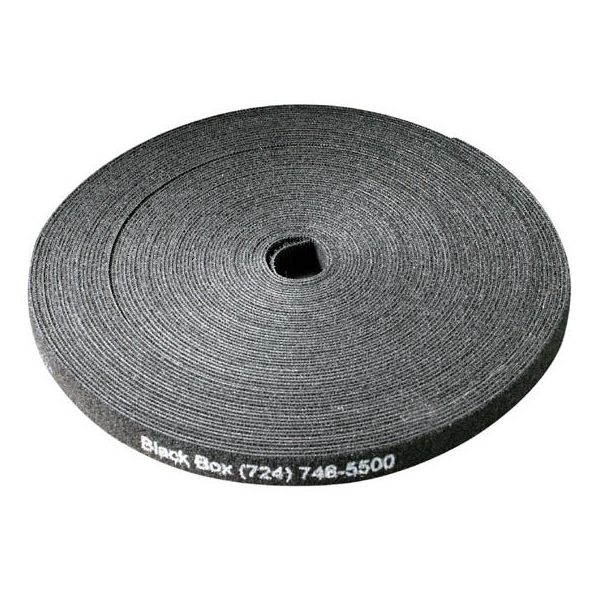 SYNX2889412 Black Box Hook and Loop Bundle Wrap - 5/8" (1.5-cm) Wide, Black, 75-ft. (22.8-m)