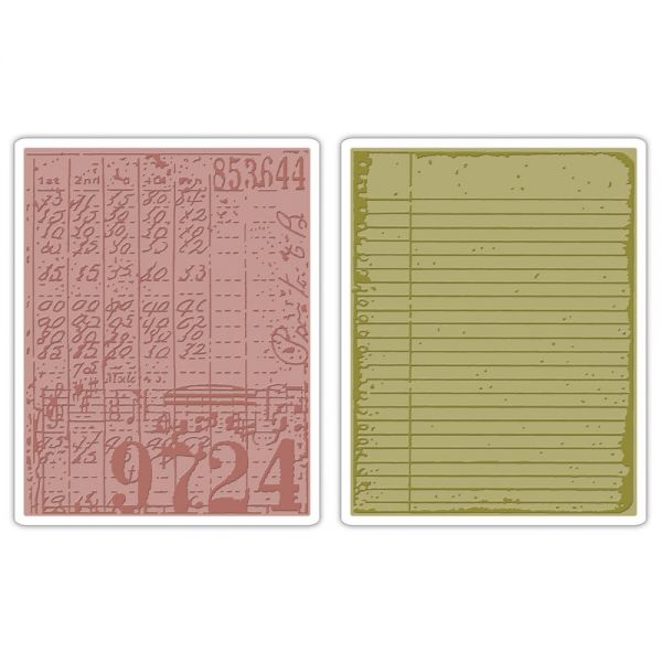 NOTM432886 Sizzix Texture Fades A2 Embossing Folders 2/Pkg