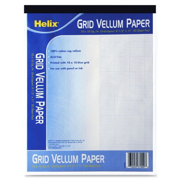 HLX37999 Helix Grid Vellum Paper Pad - Letter