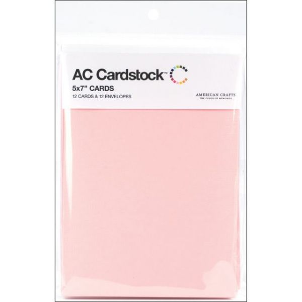 NOTM222137 American Crafts A7 Cards & Envelopes (5.25"X7.25") 12/Pkg