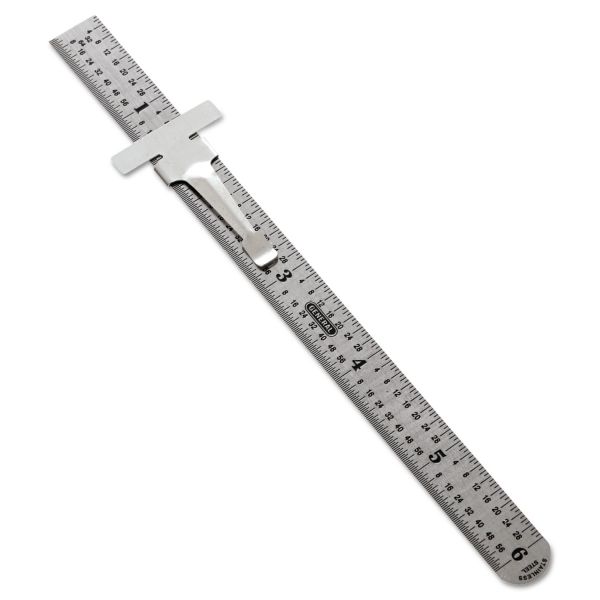 GTI3001 General Precision Stainless Steel Ruler, Standard/Metric, 6 in