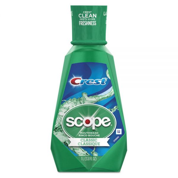 PGC95662EA Crest Crest + Scope Mouth Rinse, Classic Mint, 1 L Bottle