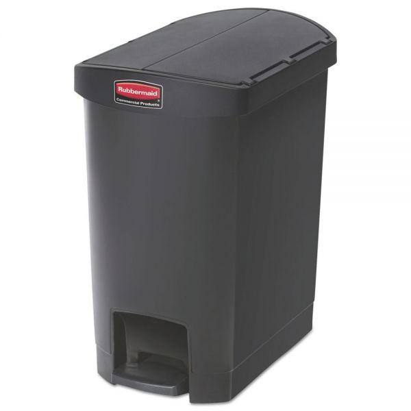 RCP1883610 Rubbermaid Commercial Slim Jim Resin Step-On Container, End Step Style, 8 gal, Black