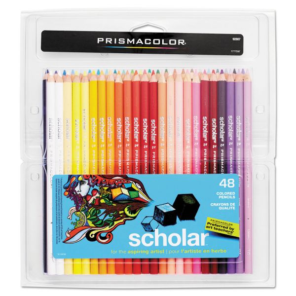 SAN92807 Prismacolor Scholar Colored Pencil Set, HB, 48 Assorted Colors/Set