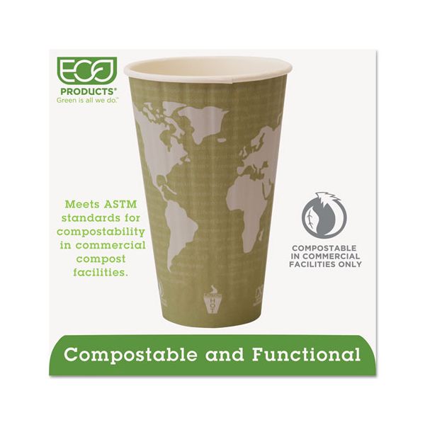 ECOEPBNHC16WD Eco-Products World Art Renewable & Compostable Insulated Hot Cups - 16oz., 40/PK, 15 PK/CT