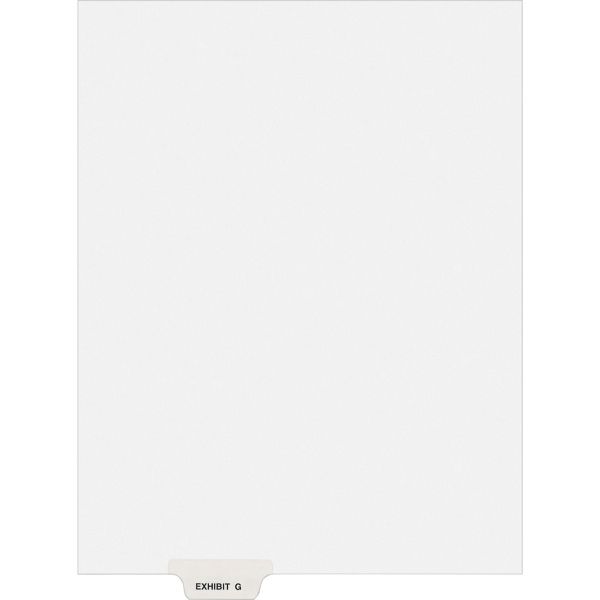 AVE11946 Avery-Style Preprinted Legal Bottom Tab Divider, Exhibit G, Letter, White, 25/PK