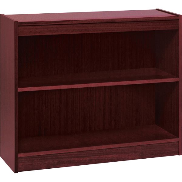 LLR60070 Lorell Panel End 2-Shelf Hardwood Veneer Bookcase