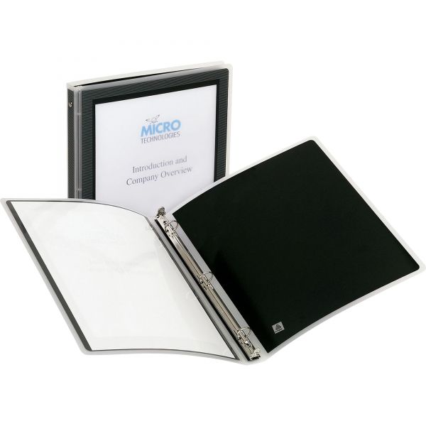 AVE15767 Avery Flexi-View Binder w/Round Rings, 11 x 8 1/2, 1/2" Cap, Black