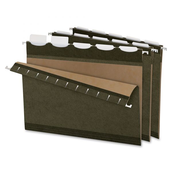PFX42590 Pendaflex Ready-Tab Reinforced Hanging Folders, 1/5 Tab, Letter, Green, 25/Box