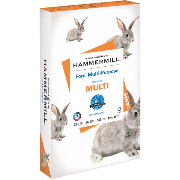 HAM103291 Hammermill Fore MP Multipurpose Paper, 96 Brightness, 20 lb, 8 1/2 x 14, White, 500 Sheets/Ream