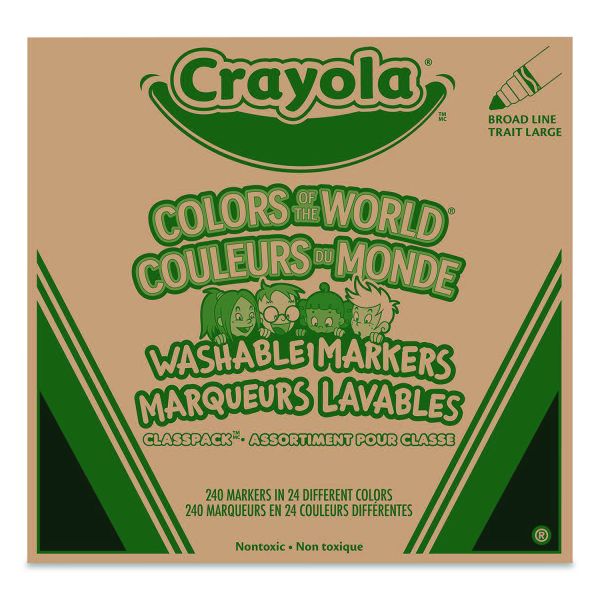 Crayola Colors of the World Washable Markers Classpack, Broad
