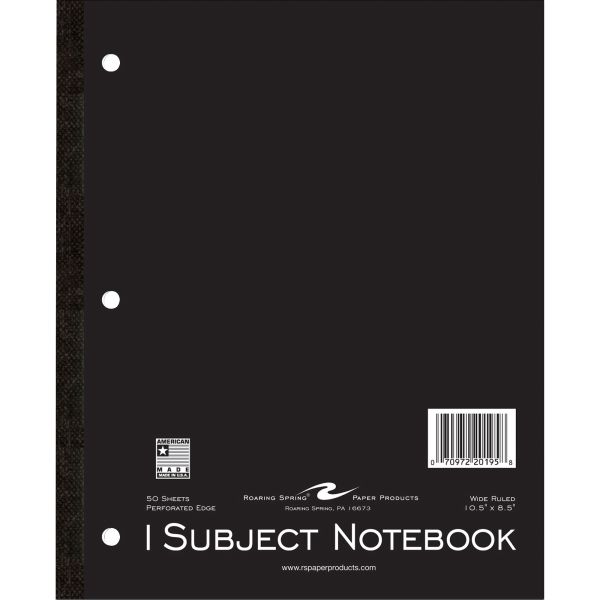 ROA20195 Roaring Spring 1-Subject Tapebound Notebooks