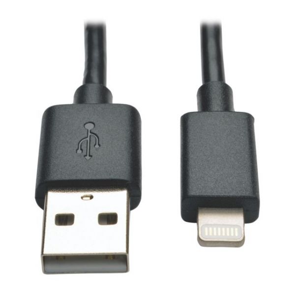 SYNX4154090 Tripp Lite USB Sync/Charge Cable with Lightning Connector - Black, 10-in