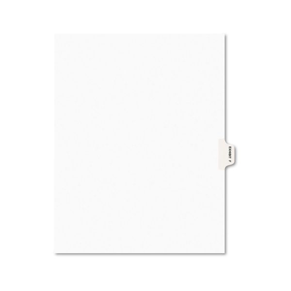 AVE01376 Avery Avery-Style Preprinted Legal Side Tab Divider, Exhibit F, Letter, White, 25/Pack