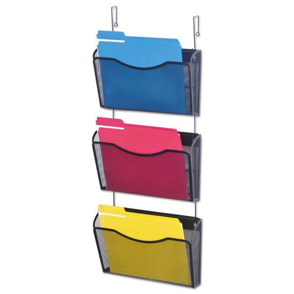 UNV20011 Universal Mesh Three-Pack Wall Files with Hanger, Letter, Black