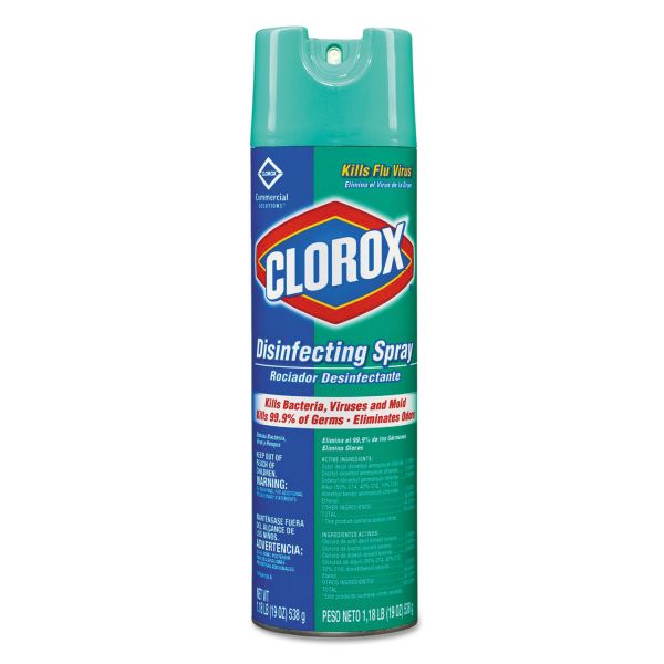 CLO38504CT Clorox Disinfecting Spray, Fresh, 19oz Aerosol, 12/Carton