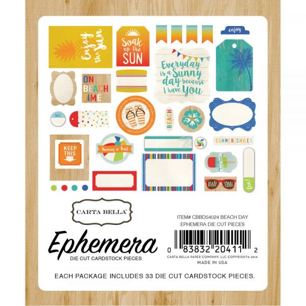 NOTM536765 Beach Day Ephemera Cardstock Die-Cuts