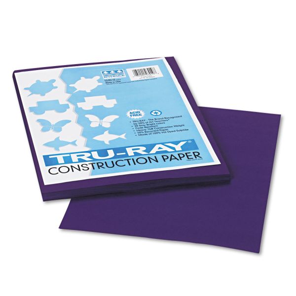 PAC103019 Pacon Tru-Ray Construction Paper, 76 lbs., 9 x 12, Purple, 50 Sheets/Pack